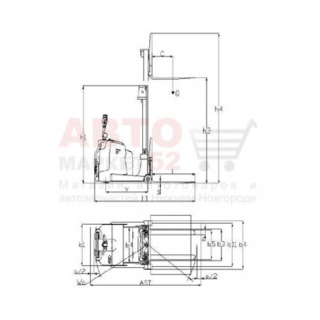 Штабелер электрический 1,0 т 1,6 м самоходный с платформой MiMA MBB1016-3
