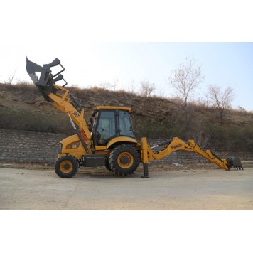 Экскаватор-погрузчик SHANMON 388Т, усиленные мосты и КПП Carraro (Италия), разновеликие колеса-7