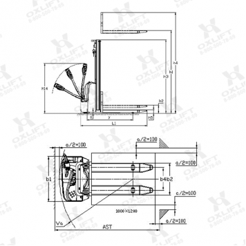 Штабелер электрический самоходный 1.2 т 3 м OXLIFT AX 1230-4