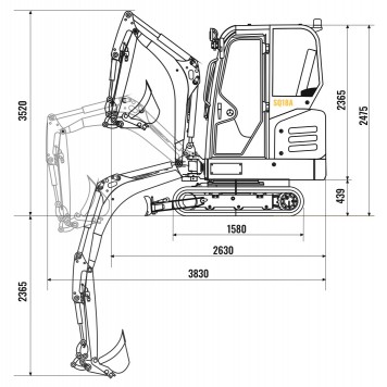 Мини-экскаватор POLAR BADGER SQ18A-2