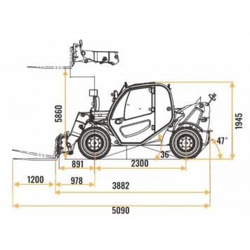 Телескопический погрузчик 2.5 тонны 6 метров POLAR BADGER TL875-2