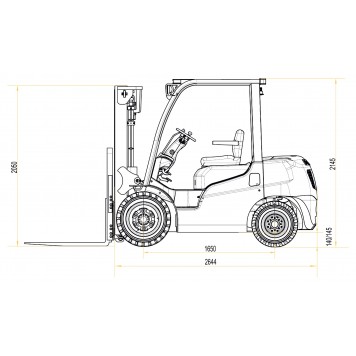 Вилочный погрузчик дизельный 2.5 тонны POLAR BADGER CPCD25-2
