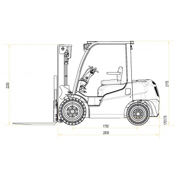 Вилочный погрузчик дизельный 3.5 тонны POLAR BADGER CPCD35-1