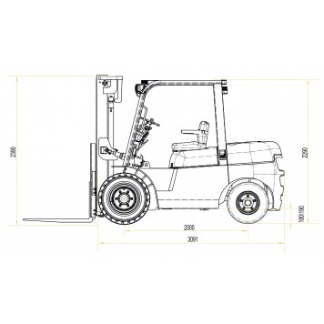 Вилочный погрузчик дизельный 4 тонны POLAR BADGER CPCD40-2
