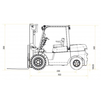 Вилочный погрузчик дизельный 5 тонны POLAR BADGER CPCD50-2