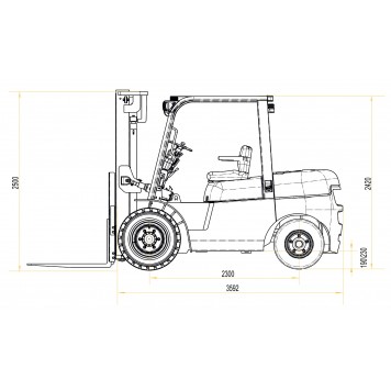 Вилочный погрузчик дизельный 7 тонн POLAR BADGER CPCD70-2