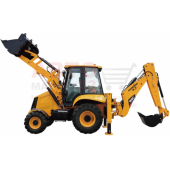 Экскаватор-погрузчик Lonking CDM83C, разновеликие колеса, мосты и КПП Carraro