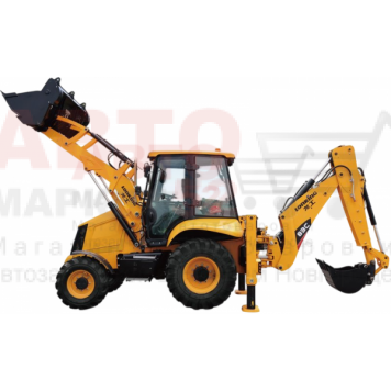 Экскаватор-погрузчик Lonking CDM83C, разновеликие колеса, мосты и КПП Carraro