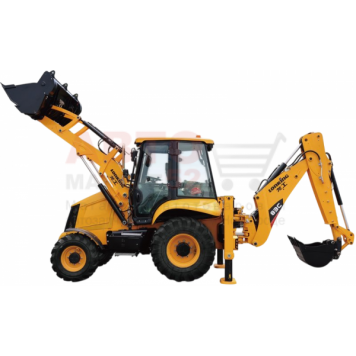 Экскаватор-погрузчик Lonking CDM83C, разновеликие колеса, мосты и КПП Carraro