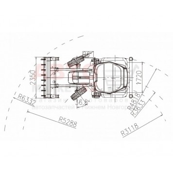 Экскаватор-погрузчик Lonking CDM83C, разновеликие колеса, мосты и КПП Carraro-2