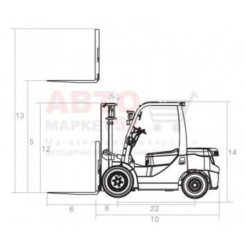 Вилочный погрузчик дизельный 2 тонны GOODSENSE FD20-5