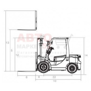 Вилочный погрузчик дизельный 3 тонны GOODSENSE FD30-5
