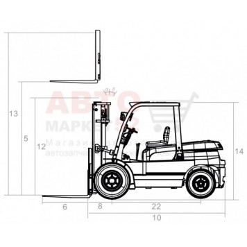 Вилочный погрузчик дизельный 5 тонны GOODSENSE FD50-3