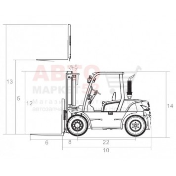Вилочный погрузчик дизельный 7 тонн GOODSENSE FD70-1