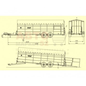 Полуприцеп тракторный ТПС-6-01 для перевозки скота (КРС), двухосный-3