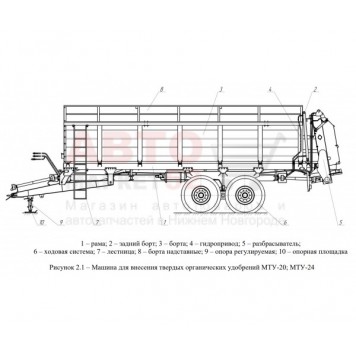 Разбрасыватель МТУ-24А-1 Бобруйскагромаш для внесения твердых органических удобрений-1