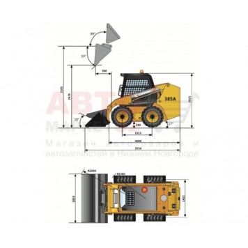 Мини-погрузчик LiuGong CLG 385B с бортовым поворотом-3