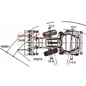Экскаватор-погрузчик Lonking CDM84C, равновеликие колеса, мосты и КПП Carraro-4
