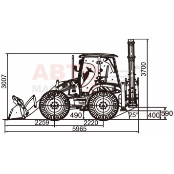 Экскаватор-погрузчик Lonking CDM84C, равновеликие колеса, мосты и КПП Carraro-3