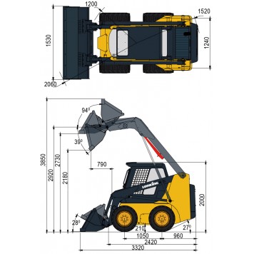 Мини-погрузчик Lonking CDM307, двигатель Kubota V2403, 49,9 л.с., отопитель-1