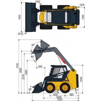 Мини-погрузчик Lonking CDM308, двигатель Kubota V2403, 49,9 л.с., отопитель-1