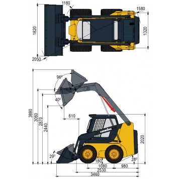 Мини-погрузчик Lonking CDM312, двигатель Kubota V3600, 85,7 л.с., кондиционер-1