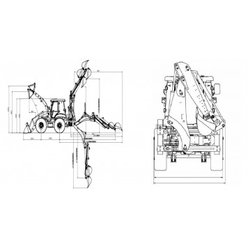 Экскаватор-погрузчик SHANMON 388H, усиленные мосты Carraro (Италия)-2