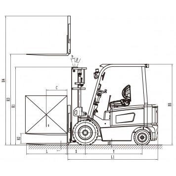 Электрический вилочный погрузчик 2 тонны UN Forklift FB20-AZ1-2