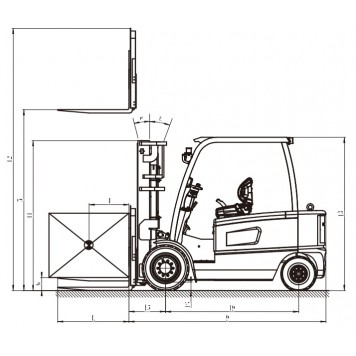 Электрический вилочный погрузчик 4 тонны UN Forklift FB40-AZ1-1