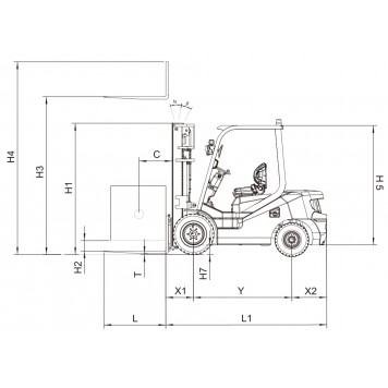 Электрический вилочный погрузчик 3.5 тонны UN Forklift FB35-YNLZ2-2
