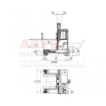 Многоходовый дизельный вилочный погрузчик 5 тонн JAC FDR 50J-MWE-3