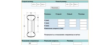Шинный калькулятор онлайн